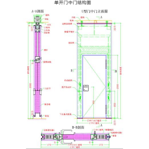 单开门中门